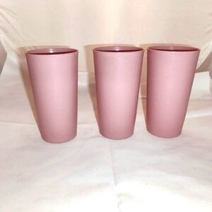 12 Ounce Dusty Rose Light Pink Tupperware Tumblers Set of 3